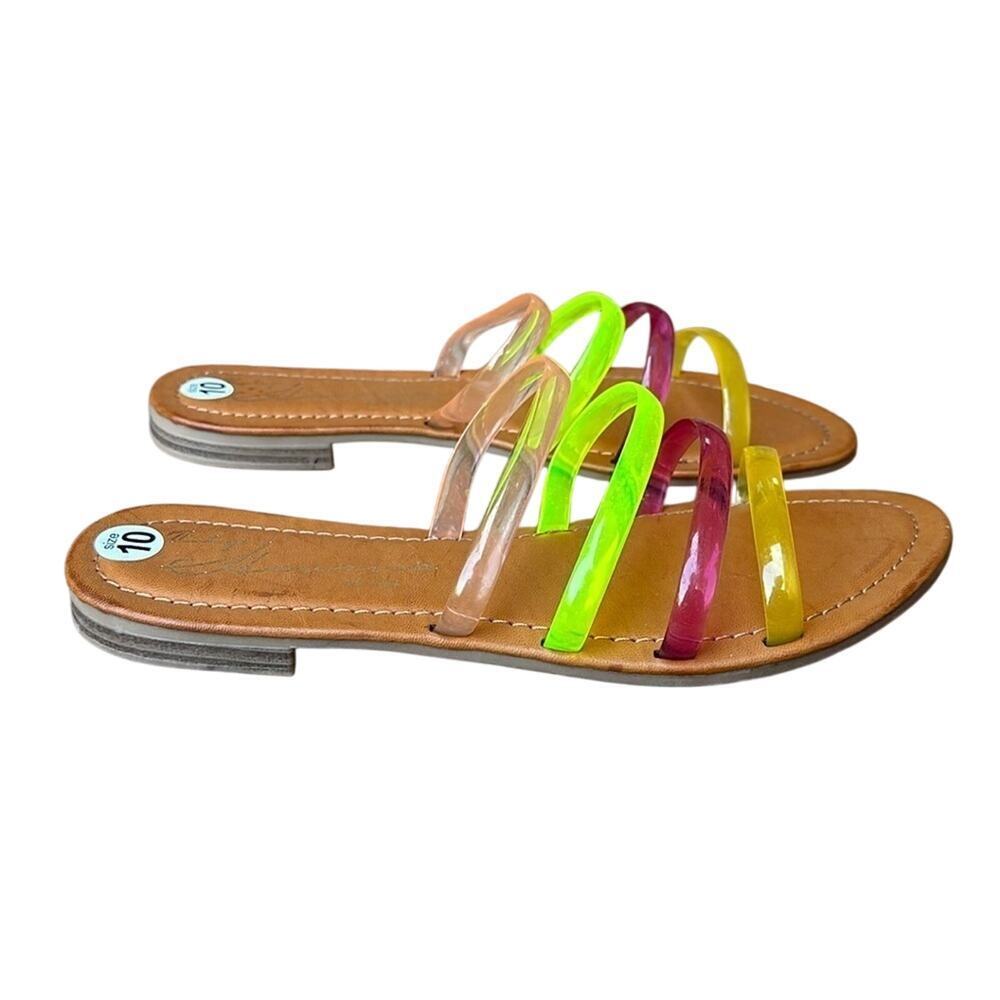 Vintage Havana Rainbow Jelly Sandals Women's Size 10 Double Strap Slides NWOT